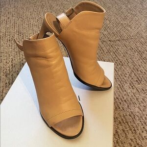 Vince Tan Open-Toe Heeled Booties